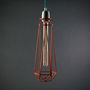 Deckenlampe Hängelampe-Filament Style-DIAMOND 2 - Suspension Orange câble Gris Ø12cm | L